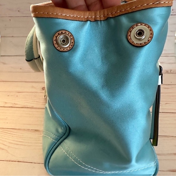 Coach Ocean Blue Handbag Vintage - Picture 4 of 8